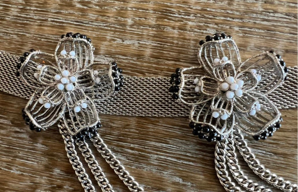 Belt, Flower and Chainmail Belt, Handmade, Metal Belt, UK Size 6-14 Chain Belt