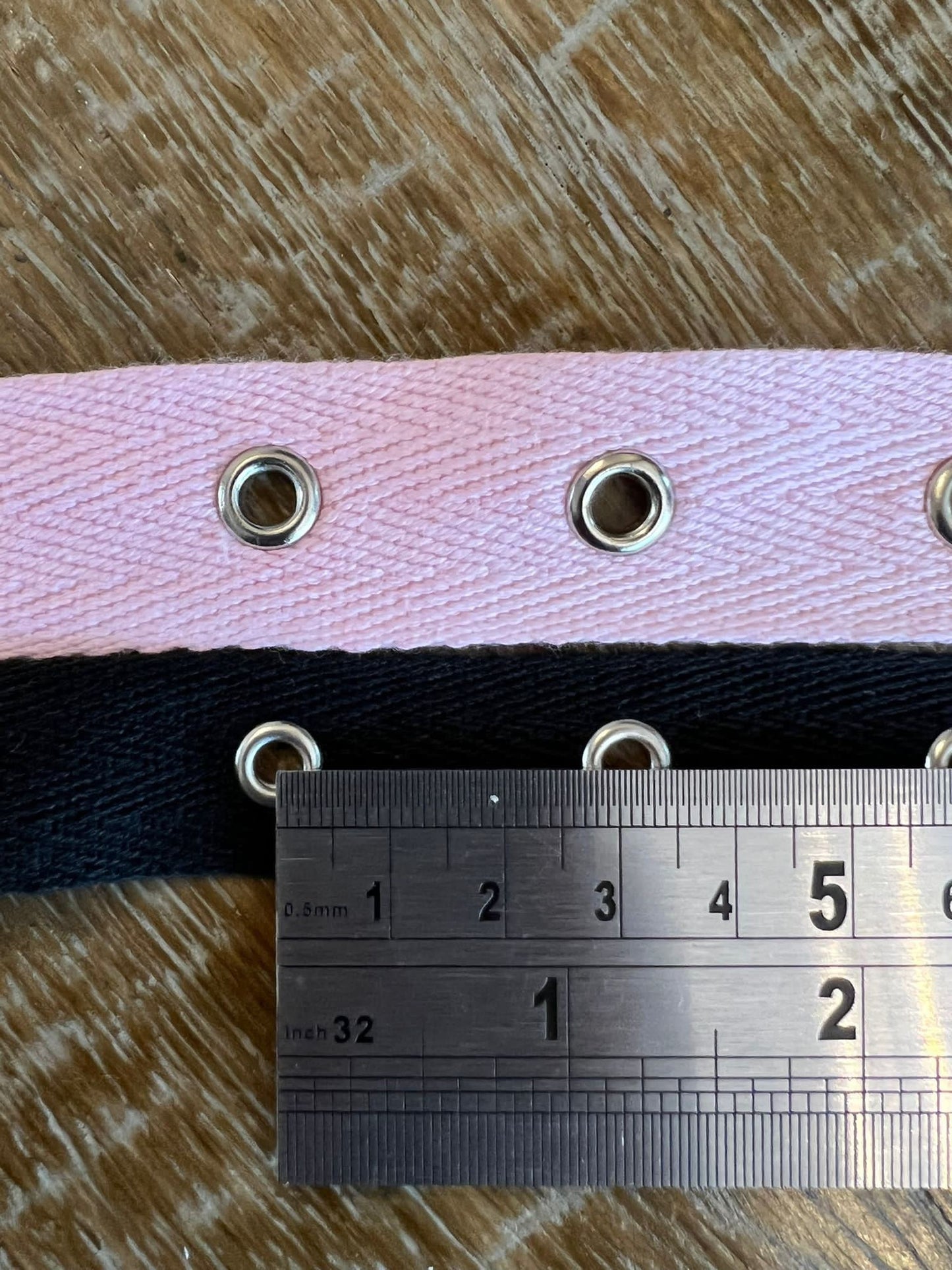 Cotton Herringbone Eyelet Tape, 20mm 25mm, Black or Ivory