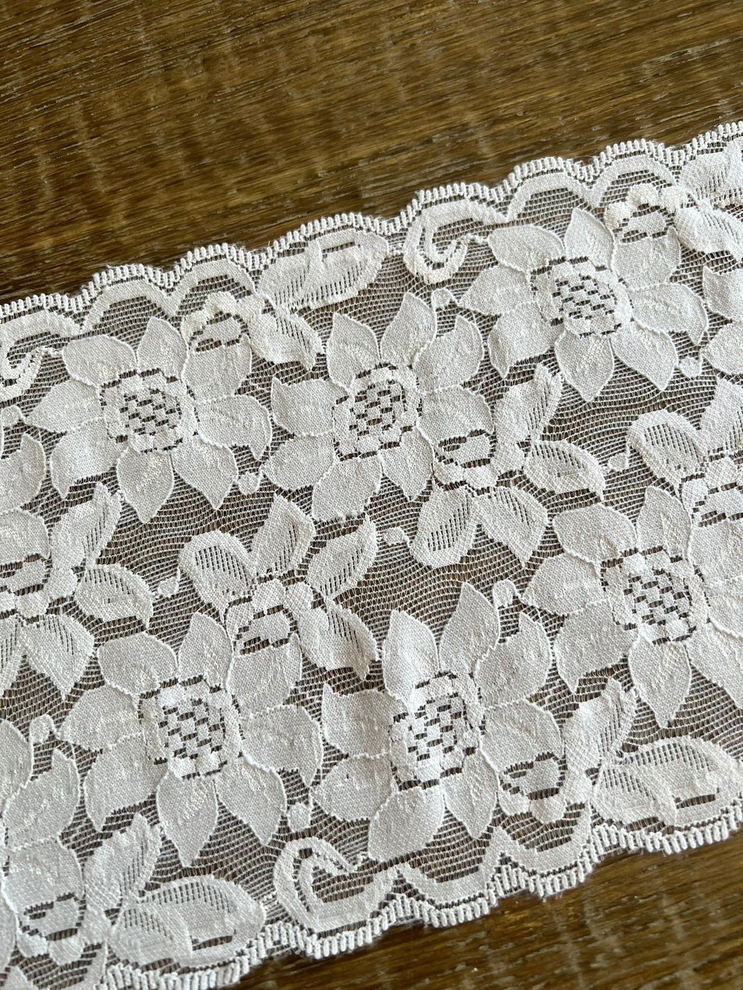 Floral Stretch Lace Trim, 6" Wide, Bandau Lace