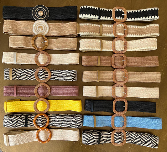 Boho Raffia Elasticated Belts,Fashionable Vintage Belts, Natural Raffia Belts, Bohemian Belts,Sustainable Belts, UK 6-16 Eco Friendly Belts