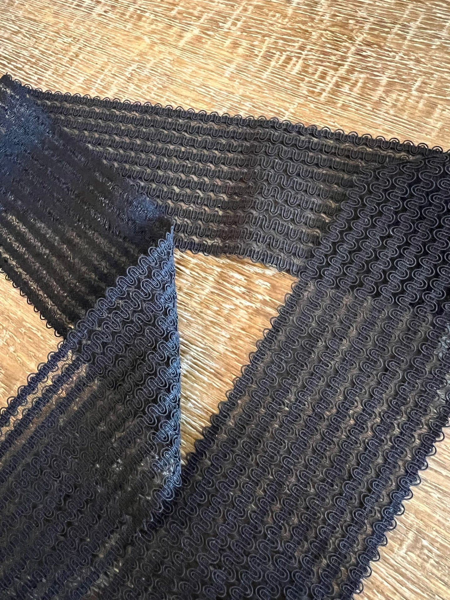 7cm Wide Fancy Black Elastic, Belt & Dress Trim