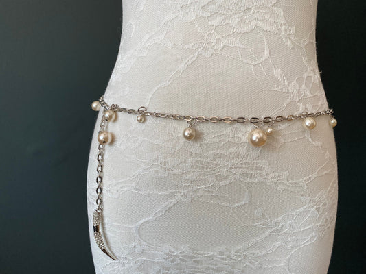 Chain Belt, Pearl Drop Chain Belt, Fashion Belt, FAN Fashion, Handmade
