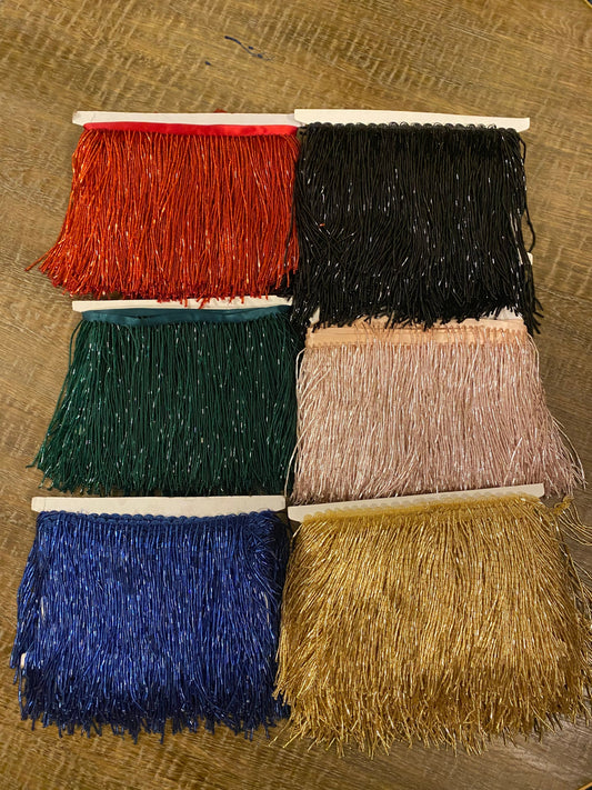 6” Long Beaded Fringe, High Quality Fashion Fringe, 6 colours, Dresses, bralets, tops, fringe tassel