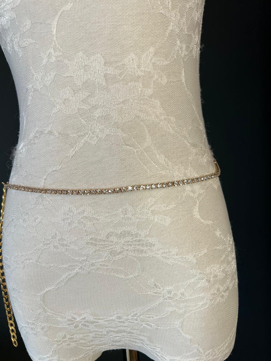 X-long Belt, Gold Rhinestone Belt, Bridal, Fashion, Swimwear, Belt, Silver, Gold, Plus Sizes, UK 2-36