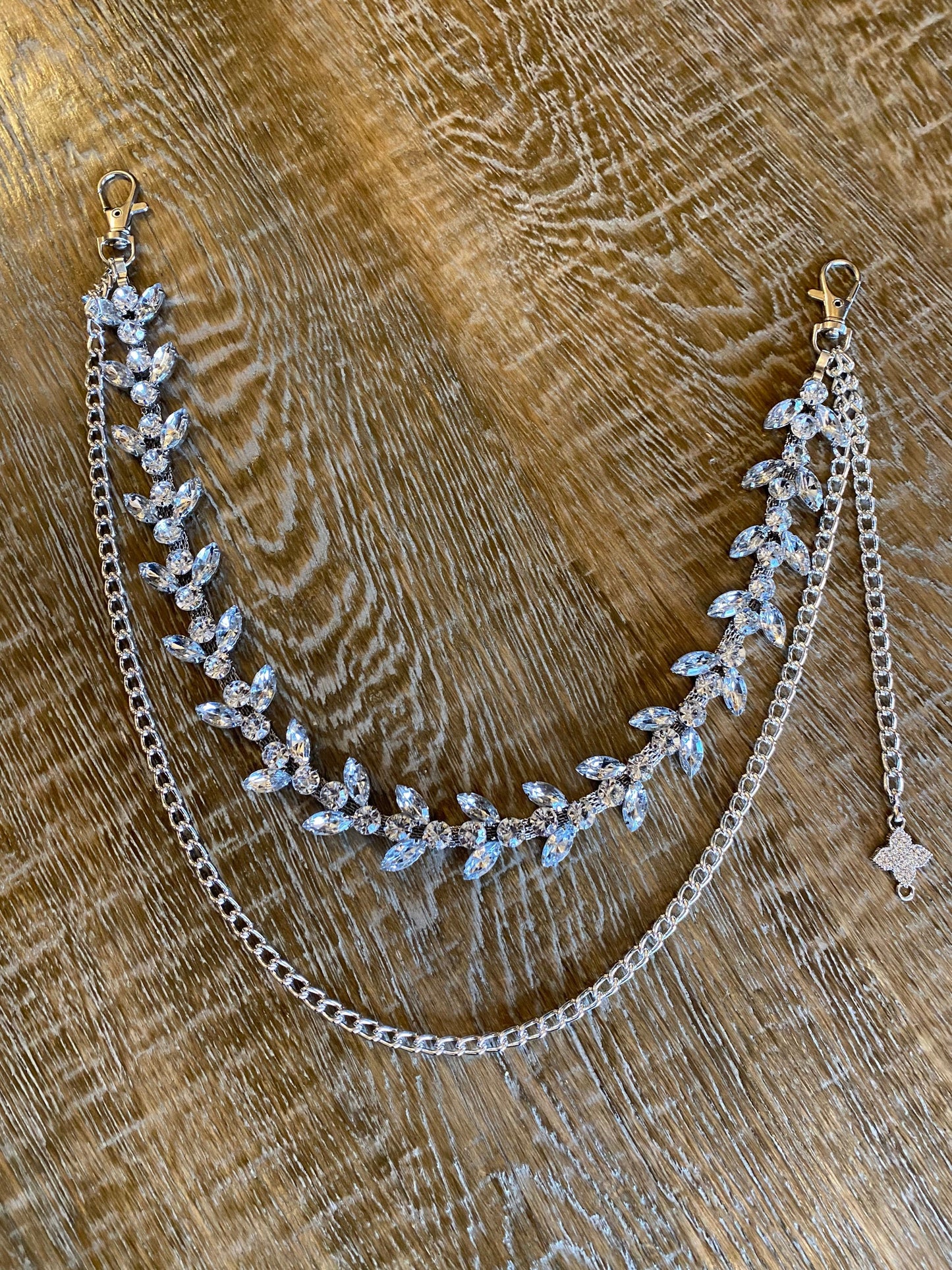 Jeans Chain, Punk Chain, Fashion Jeans Chain, Silver Jeans Chain, Diamanté Jeans Chain, Two row chains, Gift