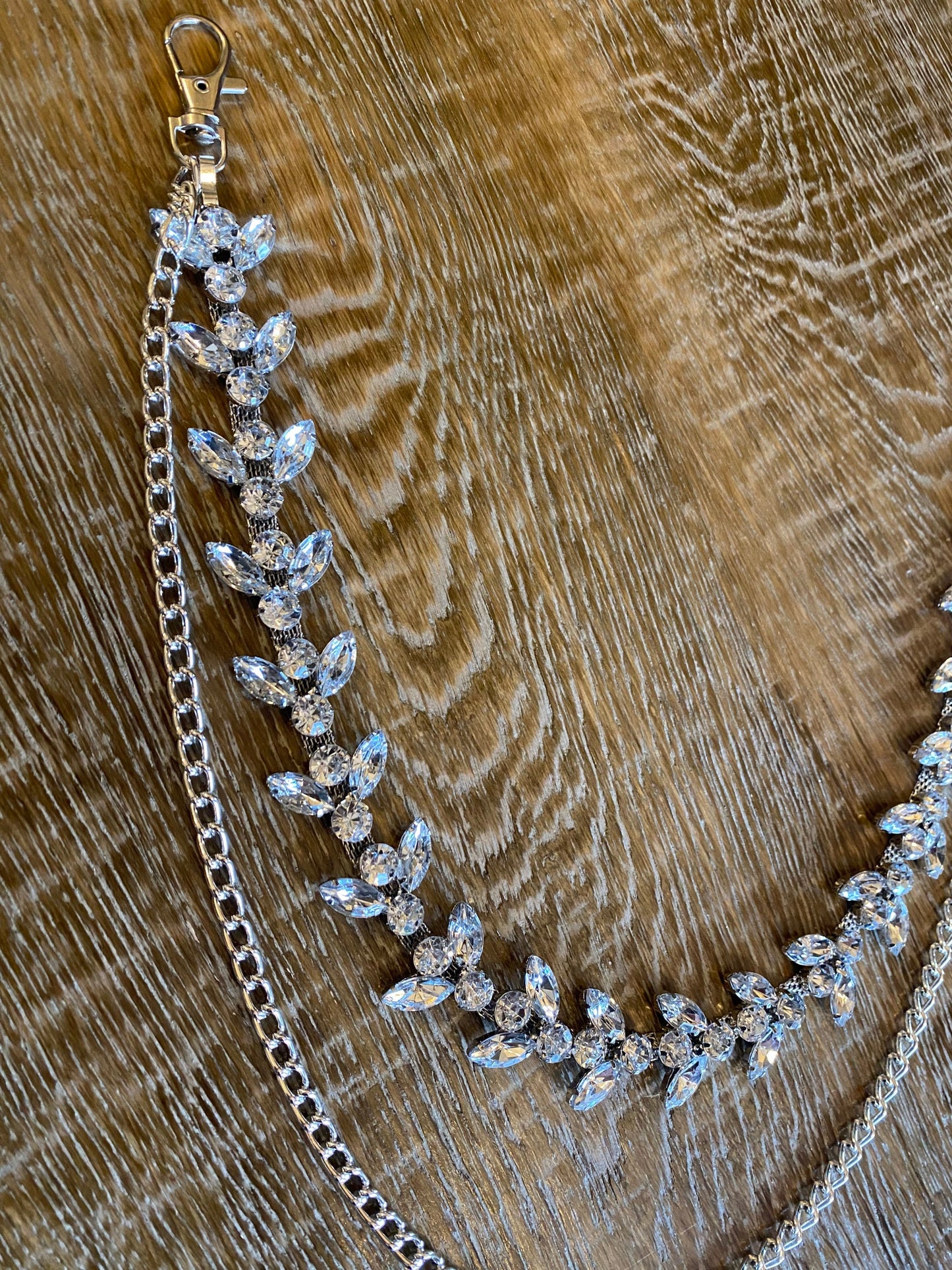 Jeans Chain, Punk Chain, Fashion Jeans Chain, Silver Jeans Chain, Diamanté Jeans Chain, Two row chains, Gift