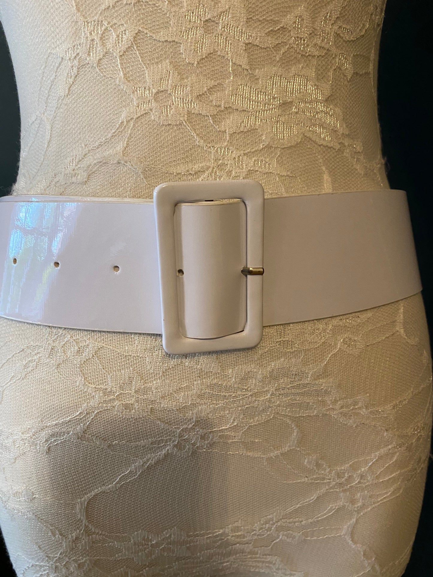 White Wide Dress Belt (UK 8-12, 40” Long)