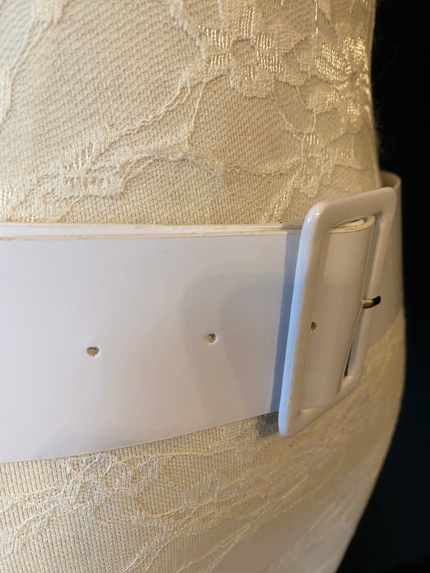 White Wide Dress Belt (UK 8-12, 40” Long)