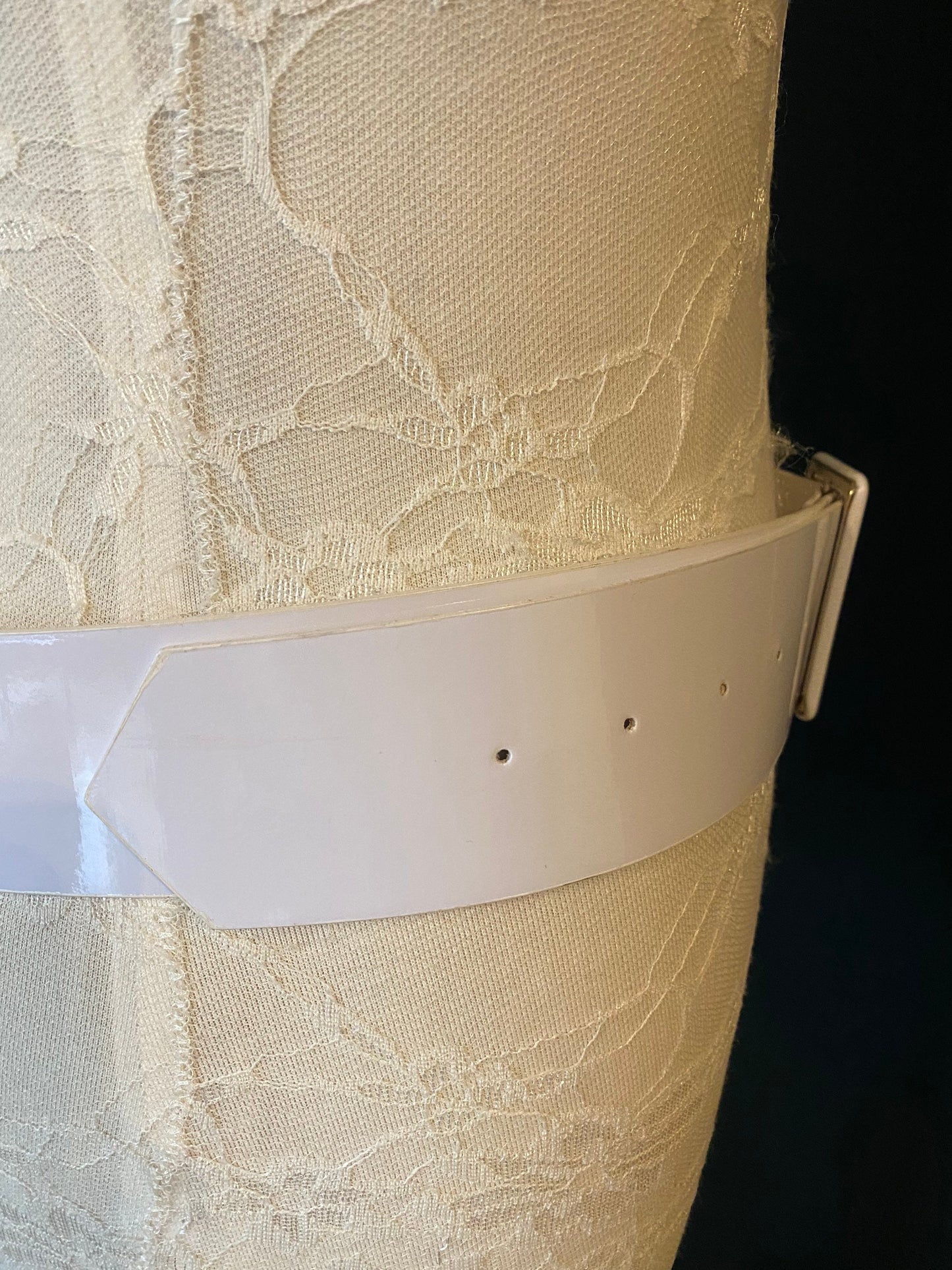 White Wide Dress Belt (UK 8-12, 40” Long)