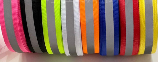 2mts, Neon Reflective Gros Grain Tape, 1” Wide Neon Tape, Reflective Tape