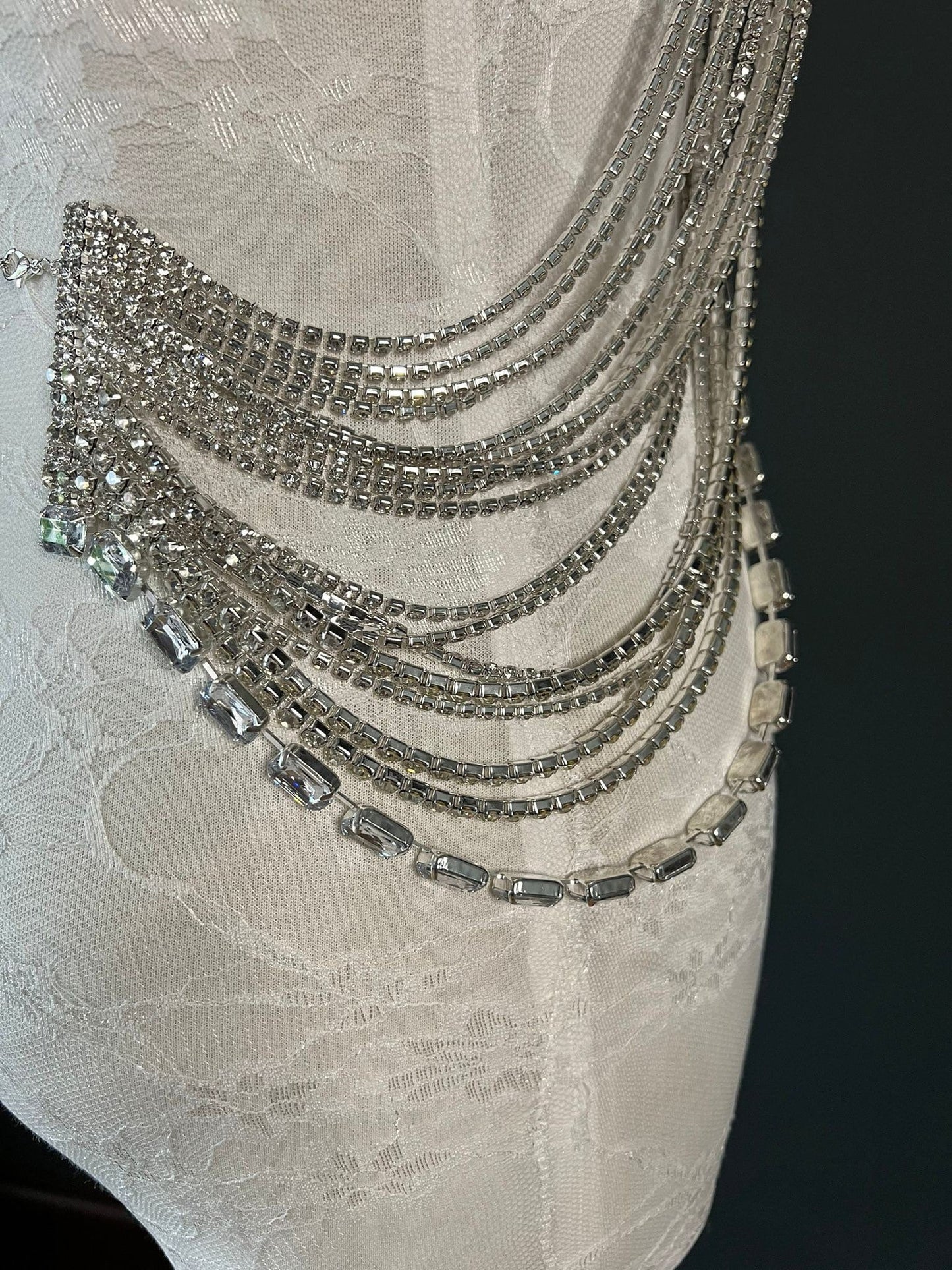 Rhinestone Body Chain, Diamanté Costume, Club Wear, Festival, Exclusive Design, Body Jewellery, Elegant Body Jewellery, FAN Design