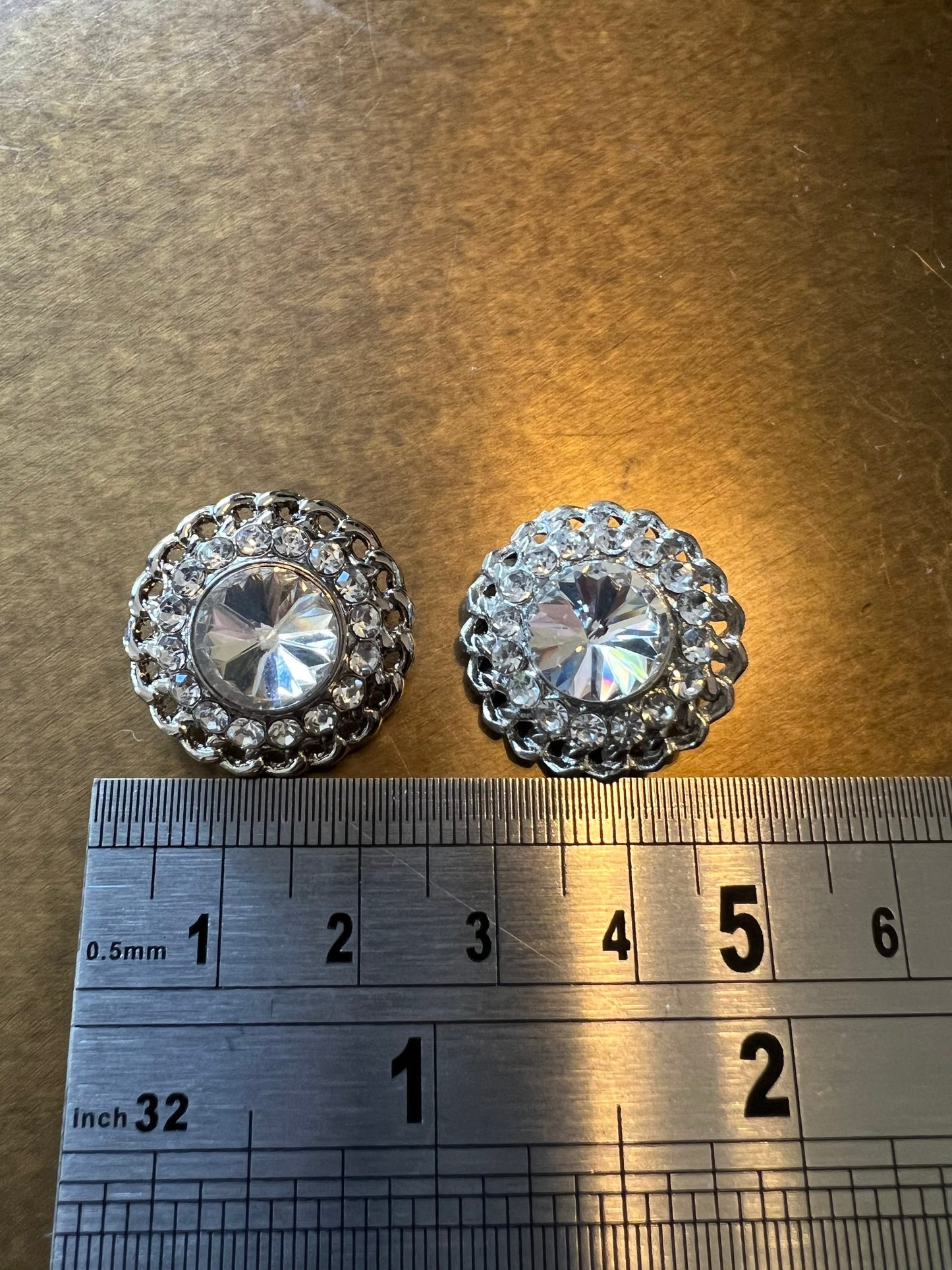 Buttons Jewel & Diamanté Rhinestone Shank Buttons, Silver finish, 17mm-27mm Size sewing buttons, Bridal Buttons, Handmade Premium Buttons