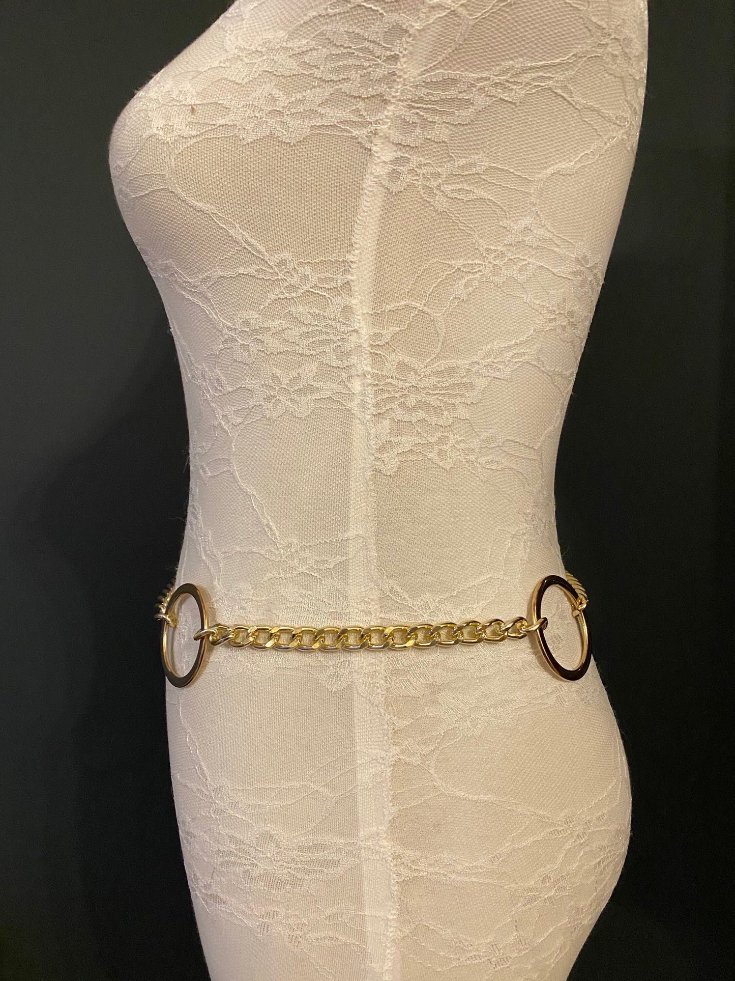 Gold Ring Chain Belt, FAN Fashion, Adjustable Waist