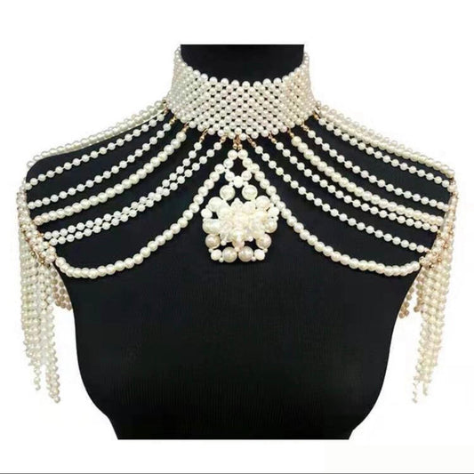 Pearl Shoulder Chain, high quality, bridal, fashion, couture