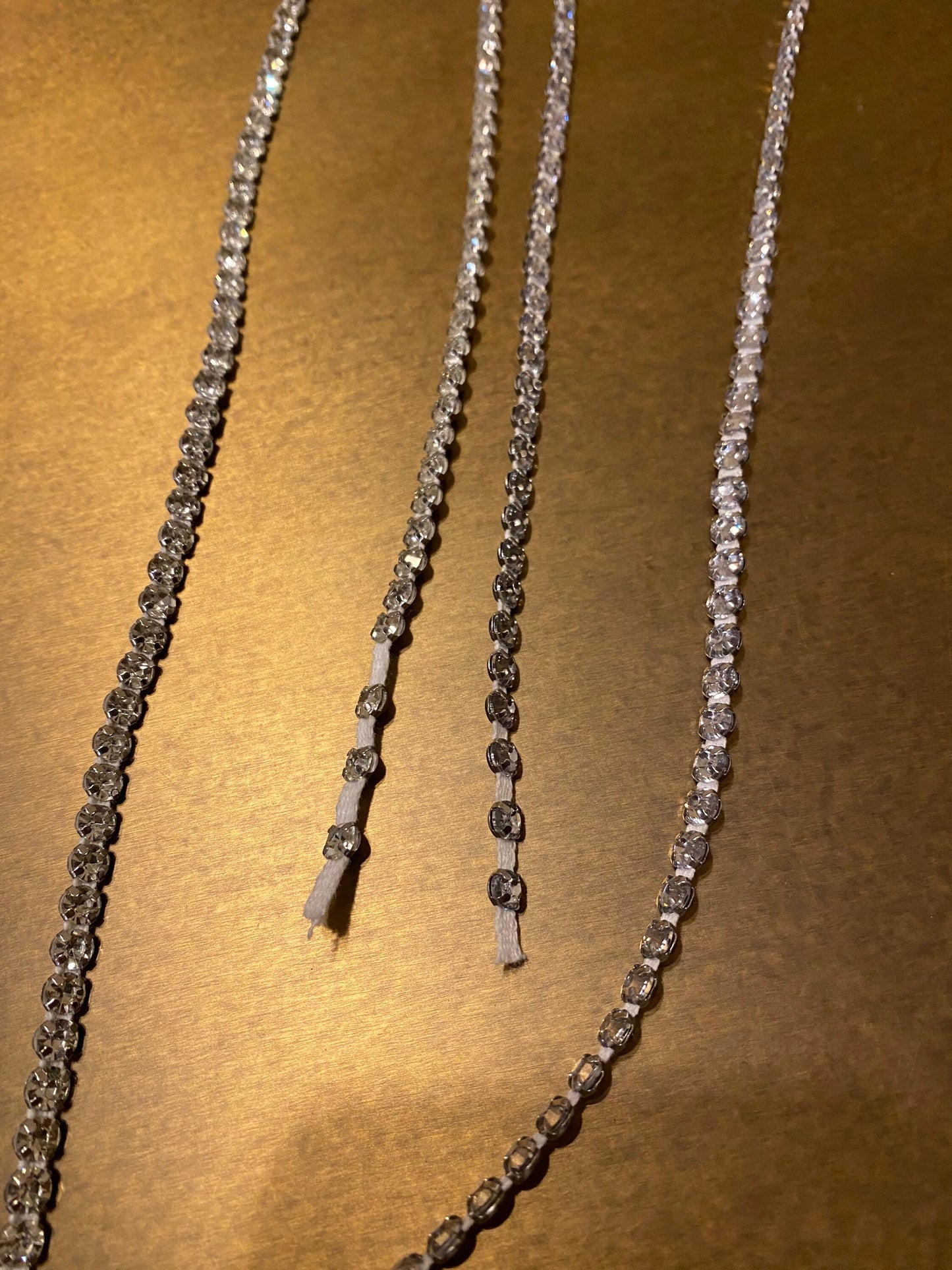 Diamante Rhinestone Trim on Cord, Sew-On Crystals