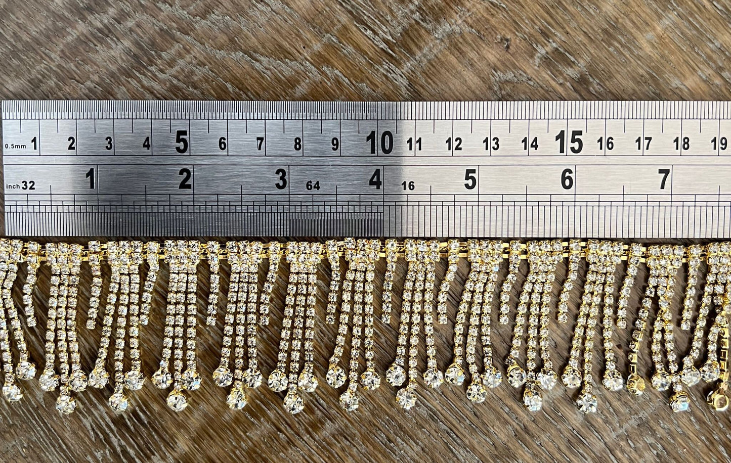 Diamanté Trim, 4.8cm Wide Rhinestone Fringe