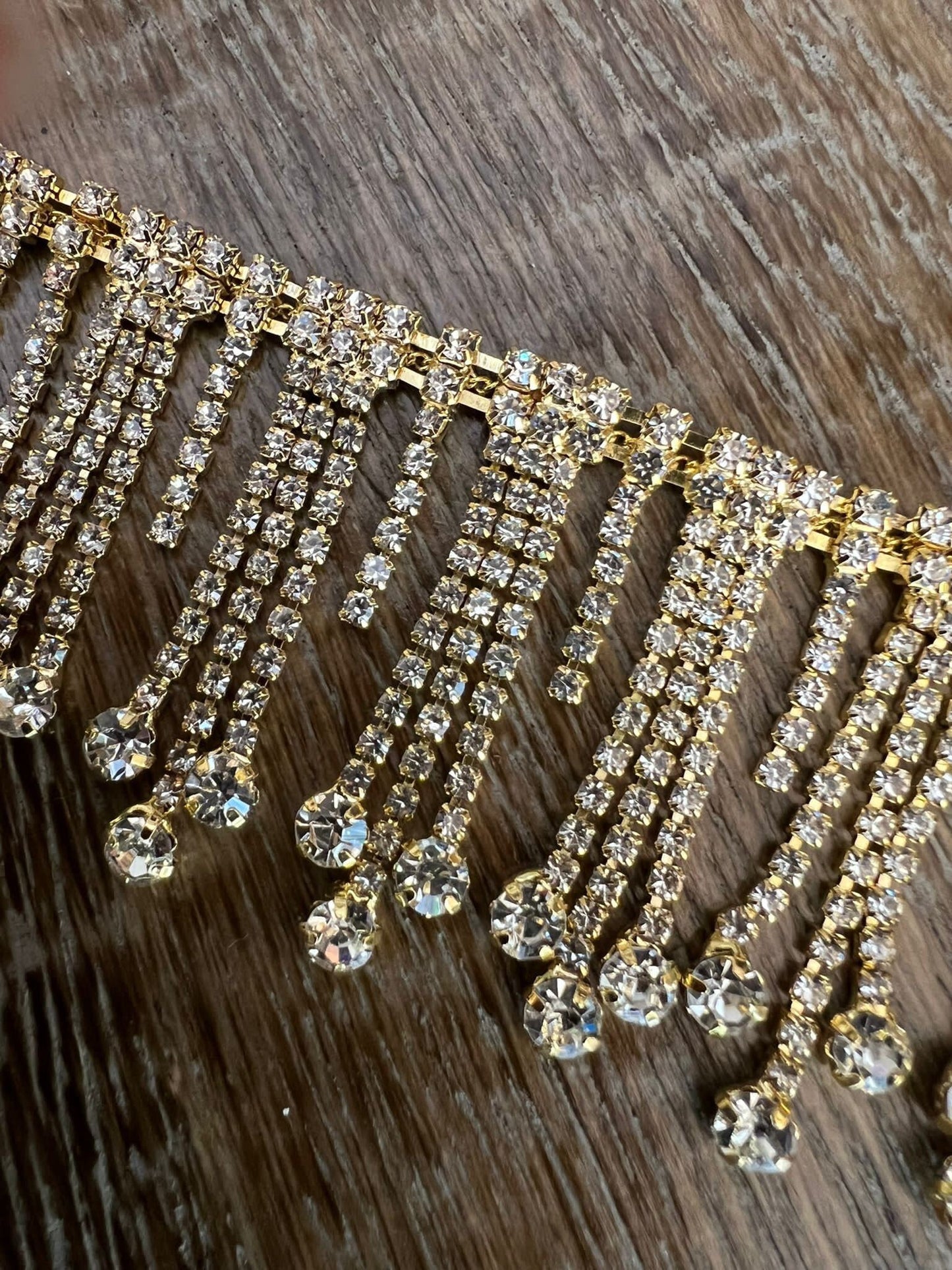 Diamanté Trim, 4.8cm Wide Rhinestone Fringe