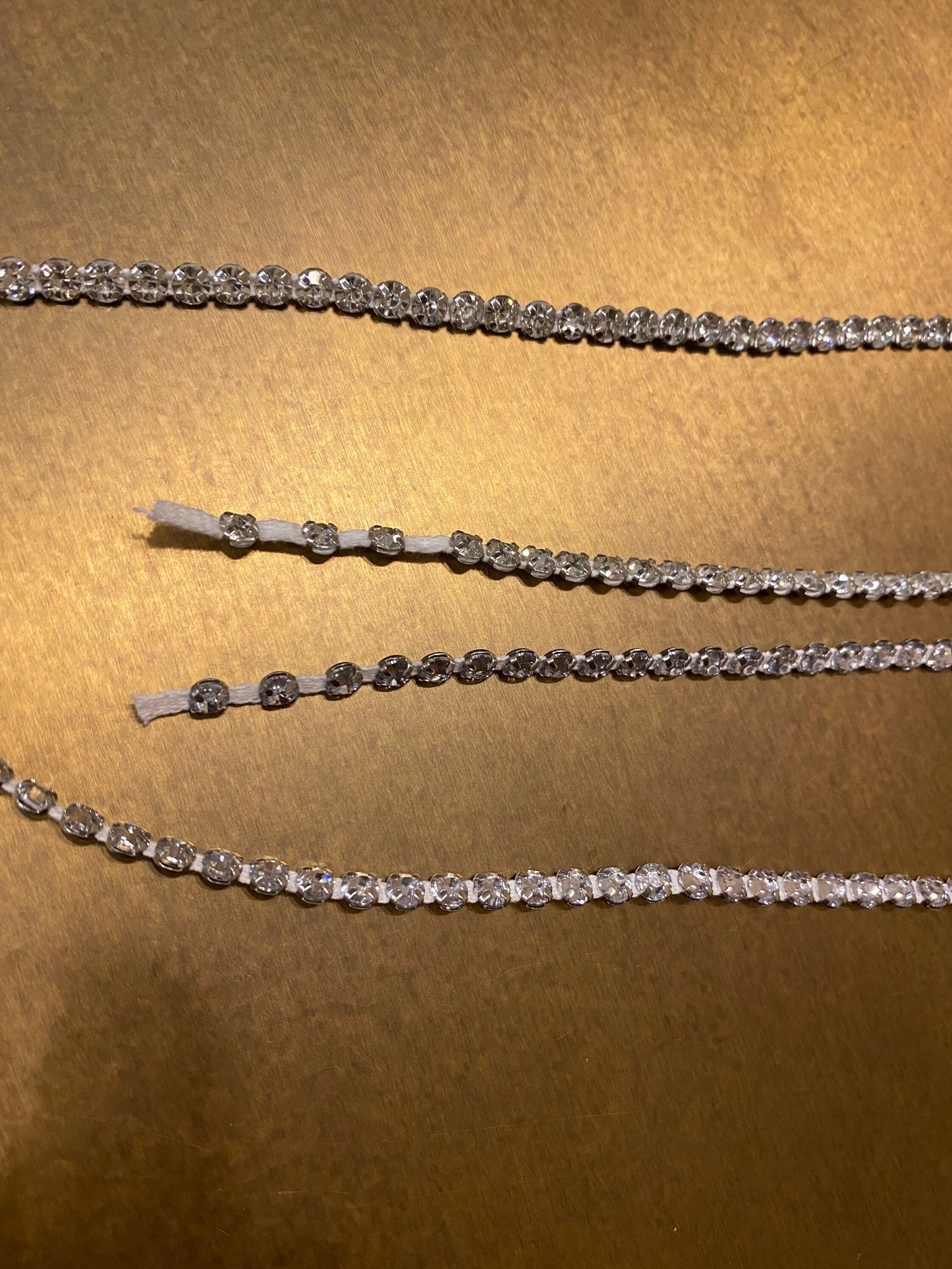 Diamante Rhinestone Trim on Cord, Sew-On Crystals