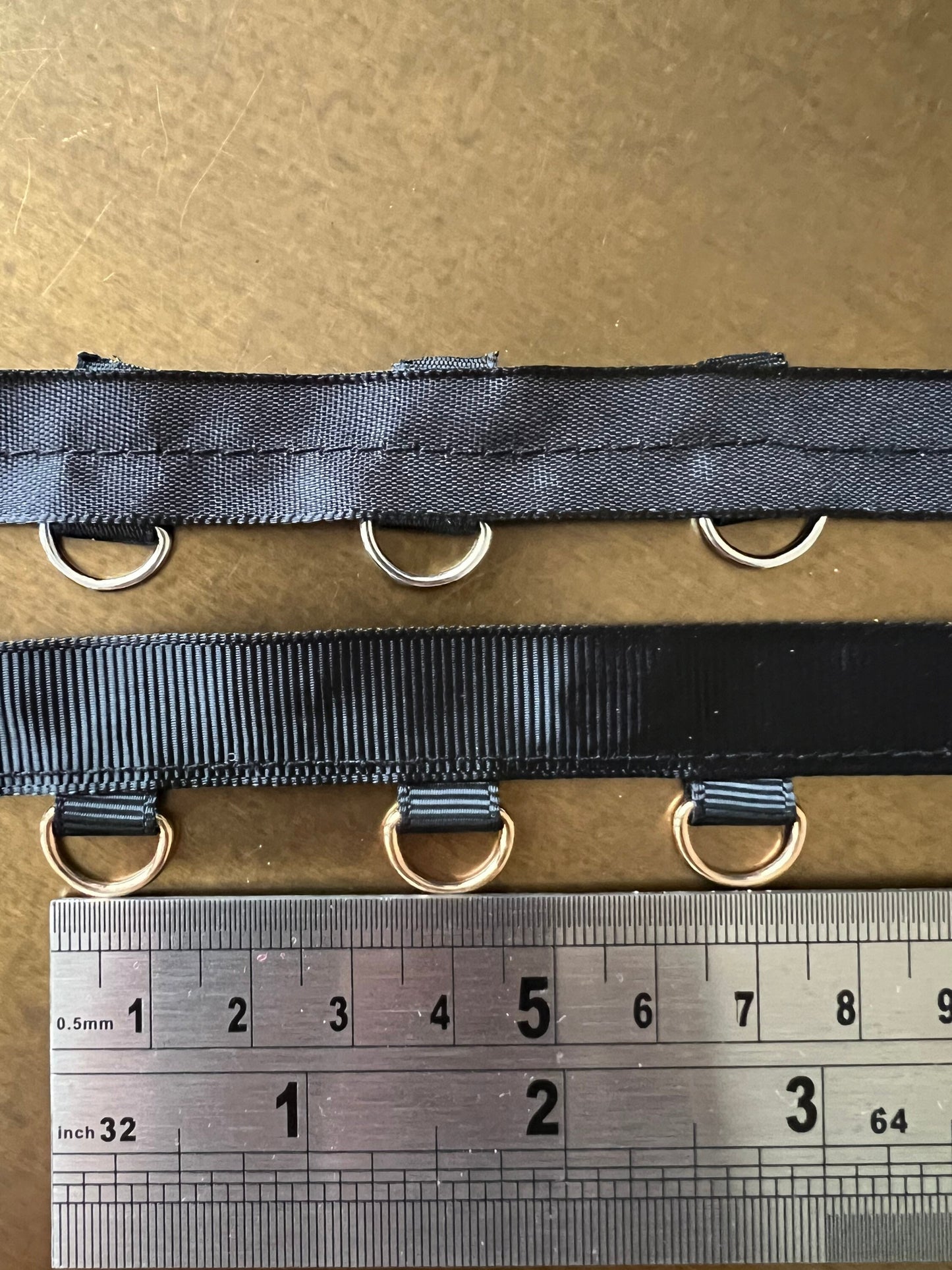 Metal D ring Tape, D Rings on Tape, Gros Grain D Ring Tape, Silver D Rings, Gold D Rings