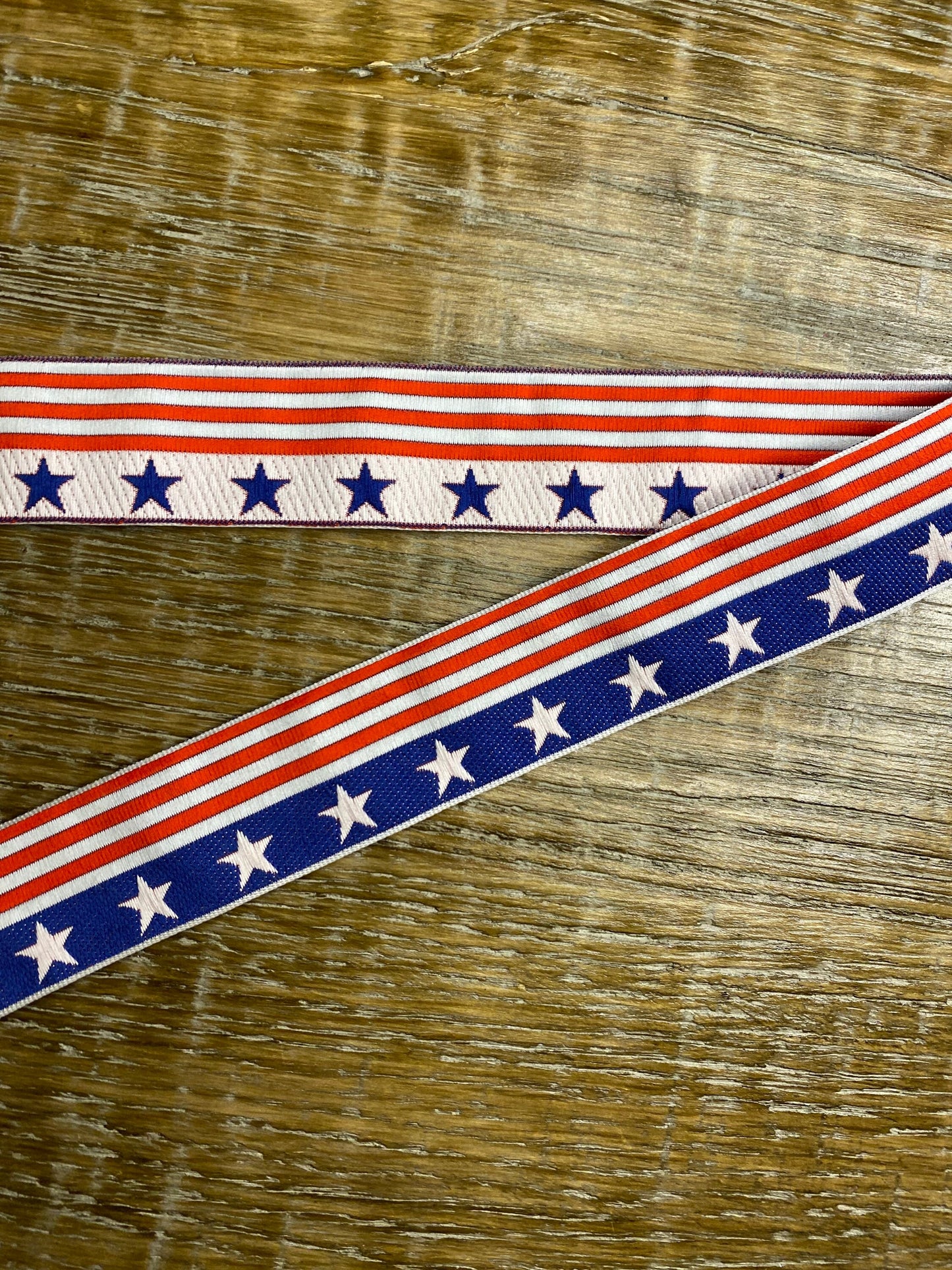 Stars & Stripes Woven Tape, 2.8cm Wide, USA Theme