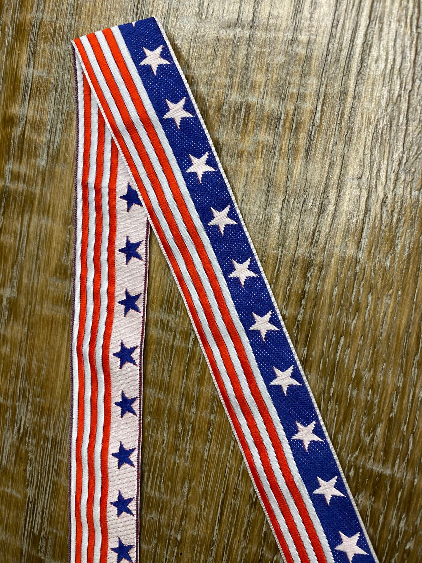 Stars & Stripes Woven Tape, 2.8cm Wide, USA Theme