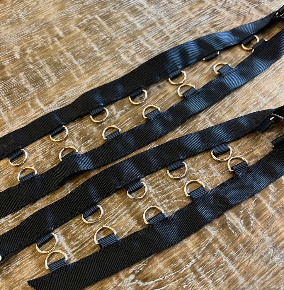 Metal D ring Tape, D Rings on Tape, Gros Grain D Ring Tape, Silver D Rings, Gold D Rings