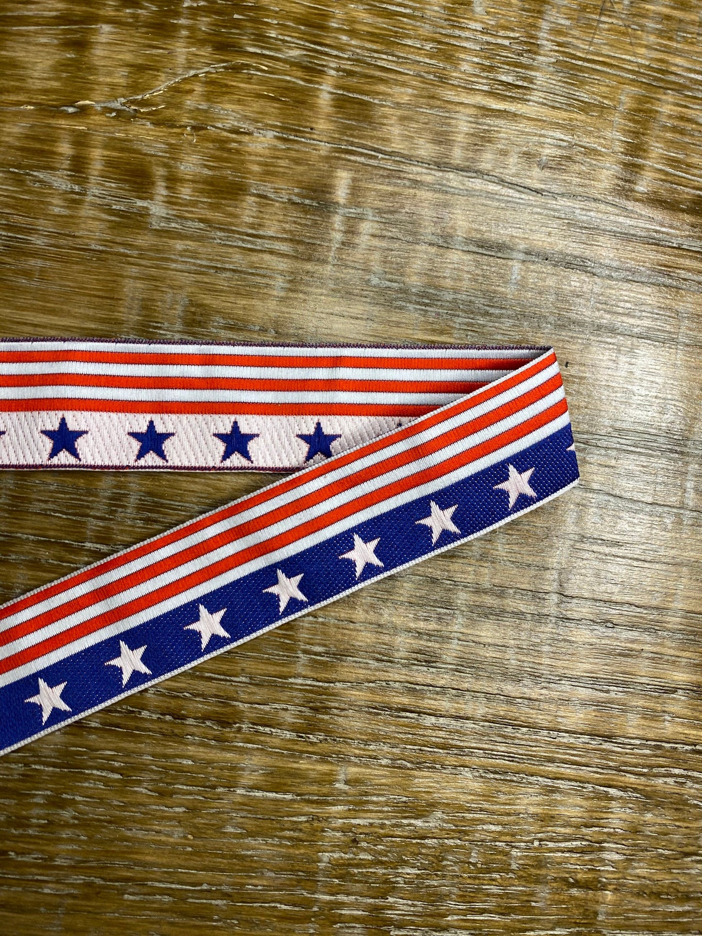 Stars & Stripes Woven Tape, 2.8cm Wide, USA Theme