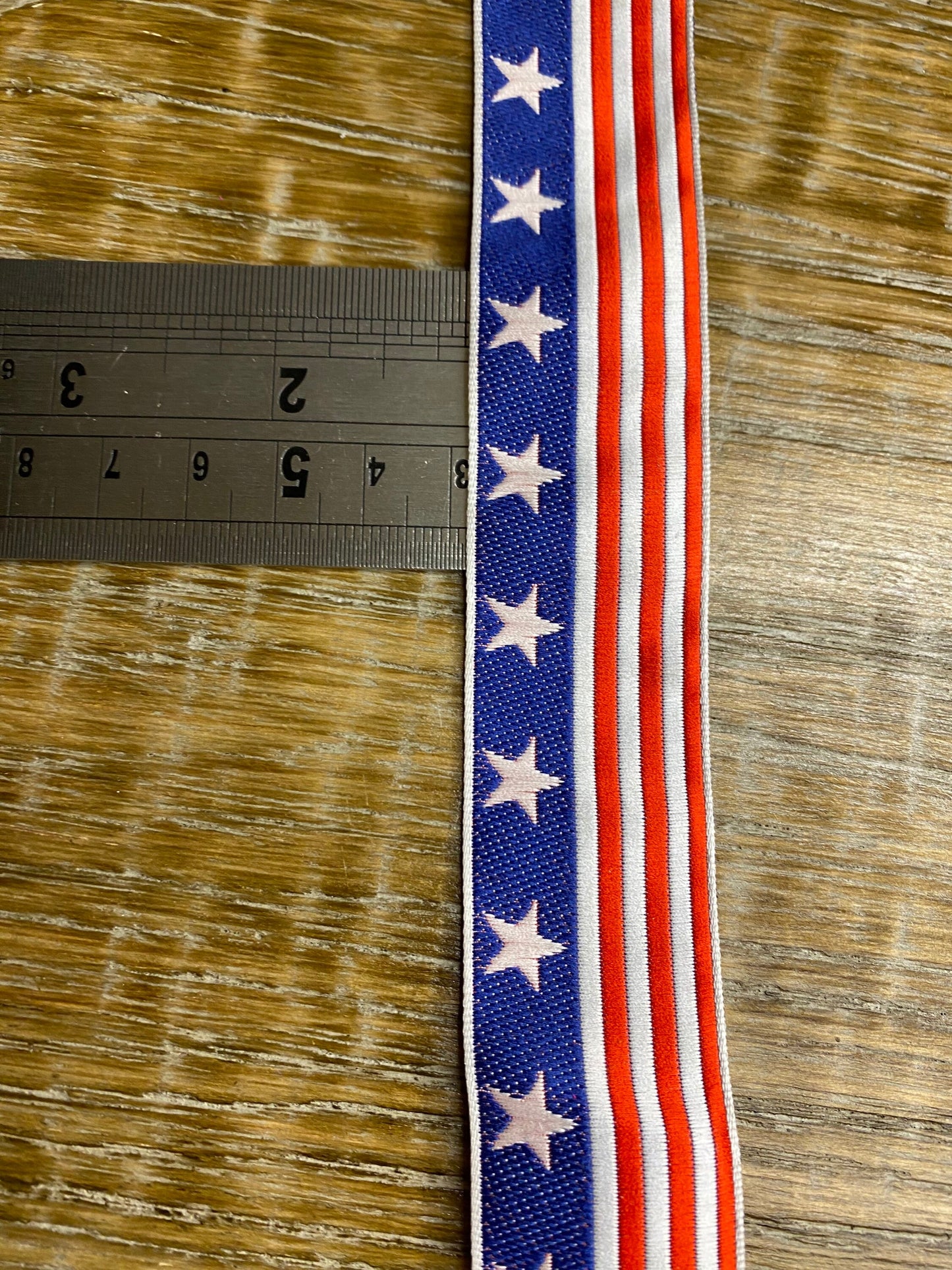 Stars & Stripes Woven Tape, 2.8cm Wide, USA Theme
