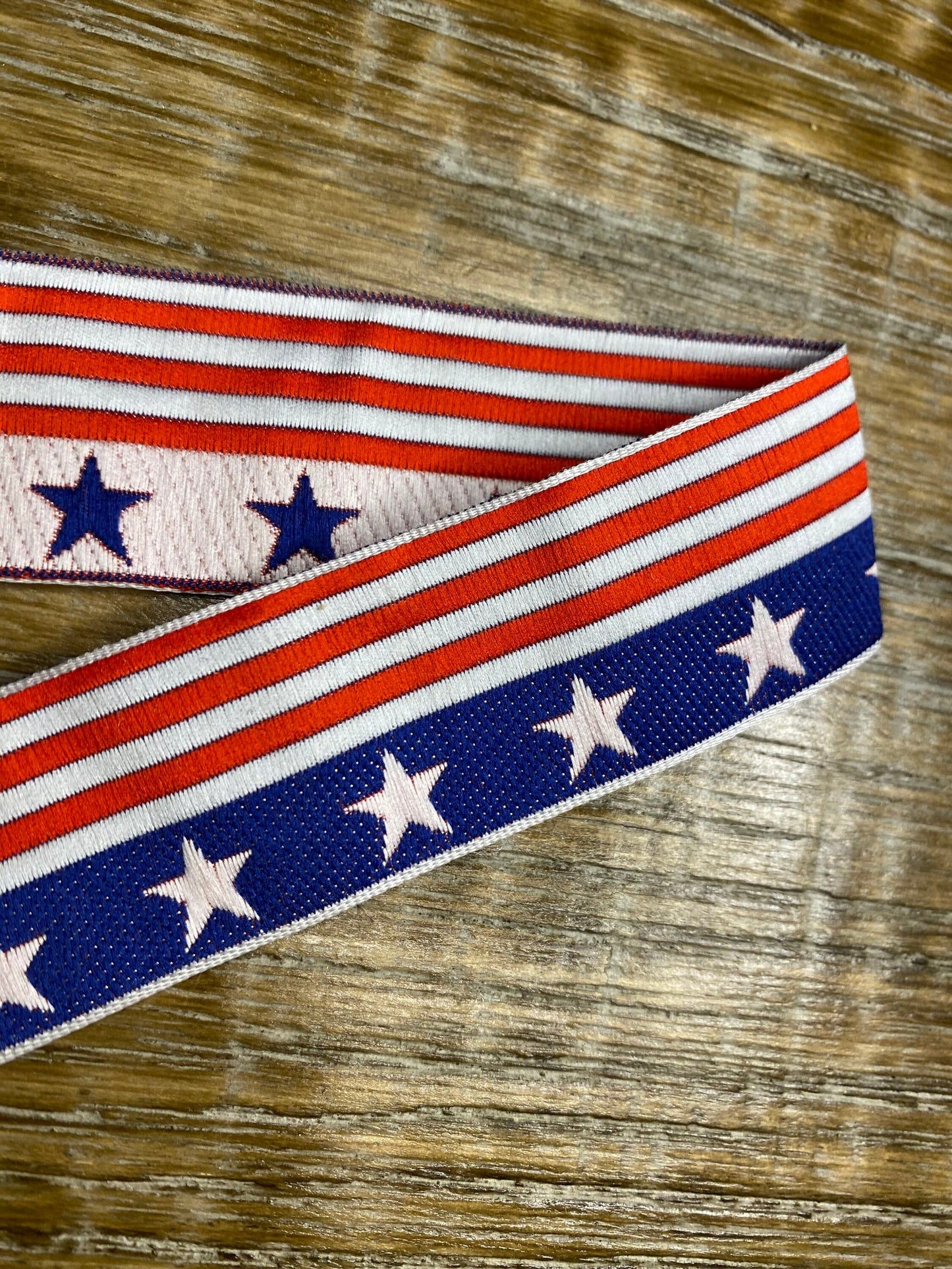 Stars & Stripes Woven Tape, 2.8cm Wide, USA Theme