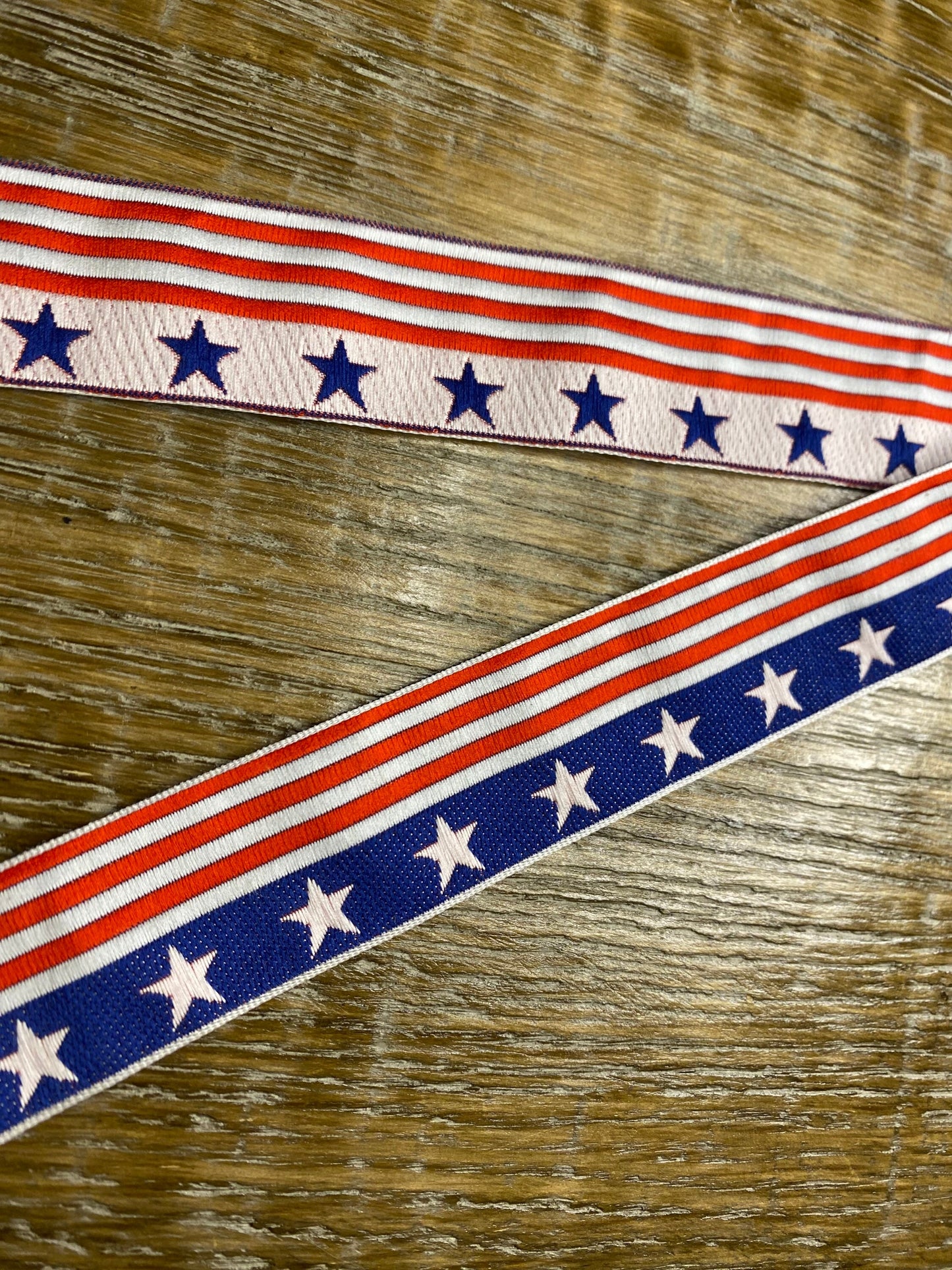 Stars & Stripes Woven Tape, 2.8cm Wide, USA Theme
