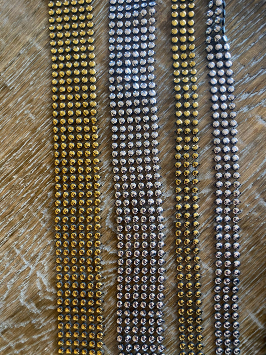 Stud Design Trim Tape - Gold, Silver, 1.5cm Wide, 3cm Wide, 3 Row, 6 row, Studs