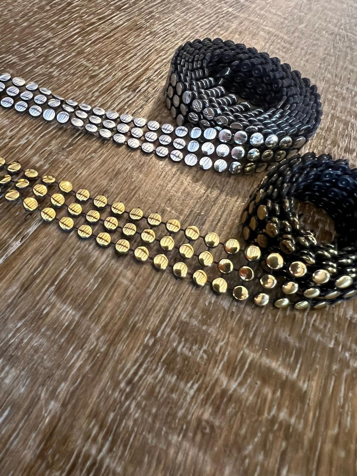 Stud Trim Tape - Gold & Silver 3 row or 6 row