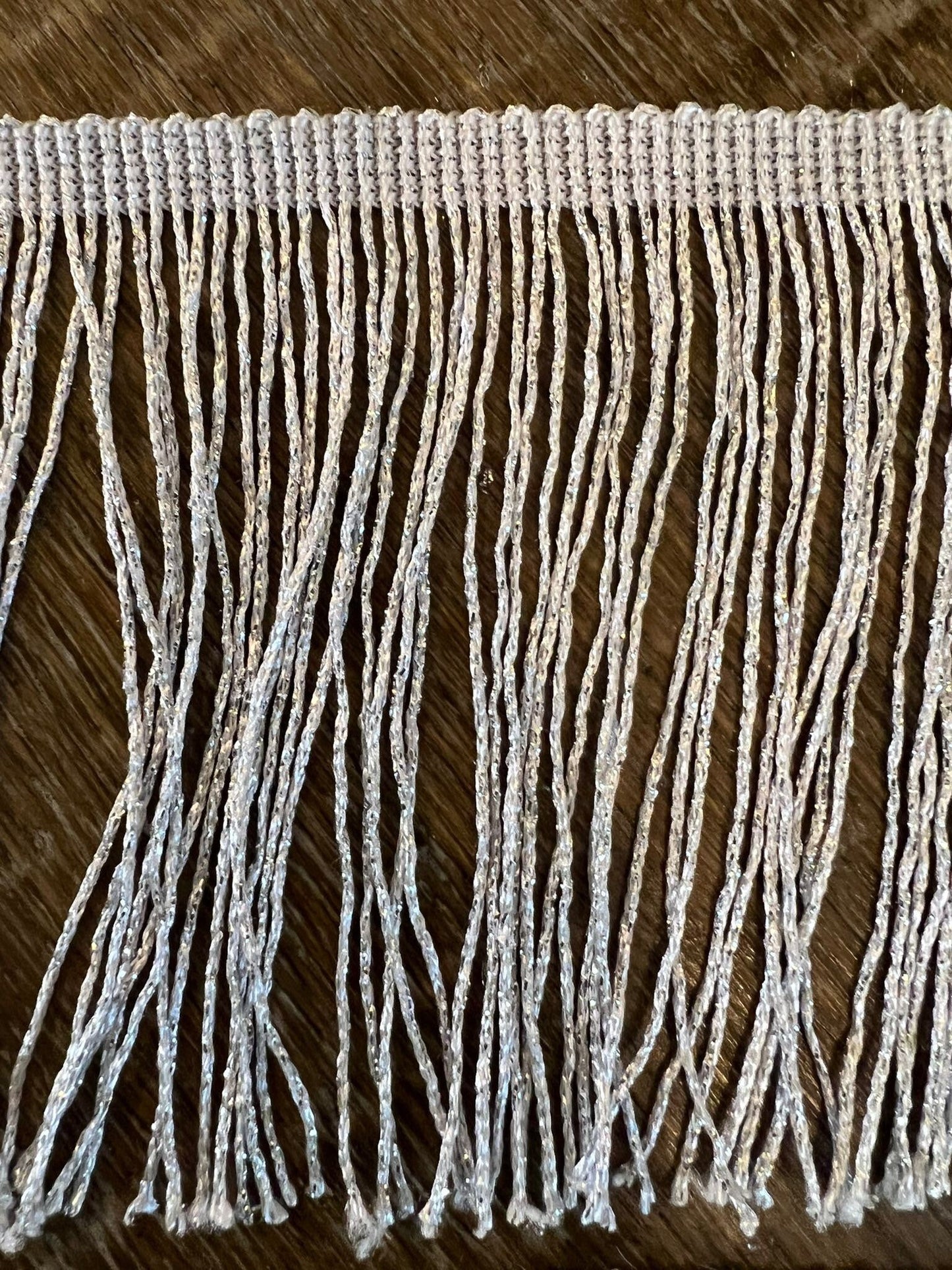 Lurex Fringe Trimming, Silver or Gold, 6" Wide
