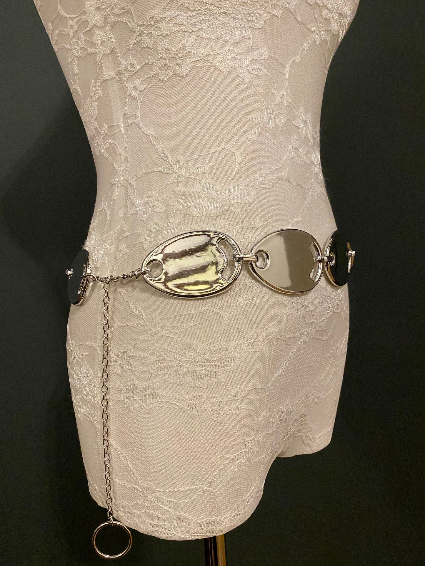 X-long Belt, Fashionable Belt, Silver, Disc Belt