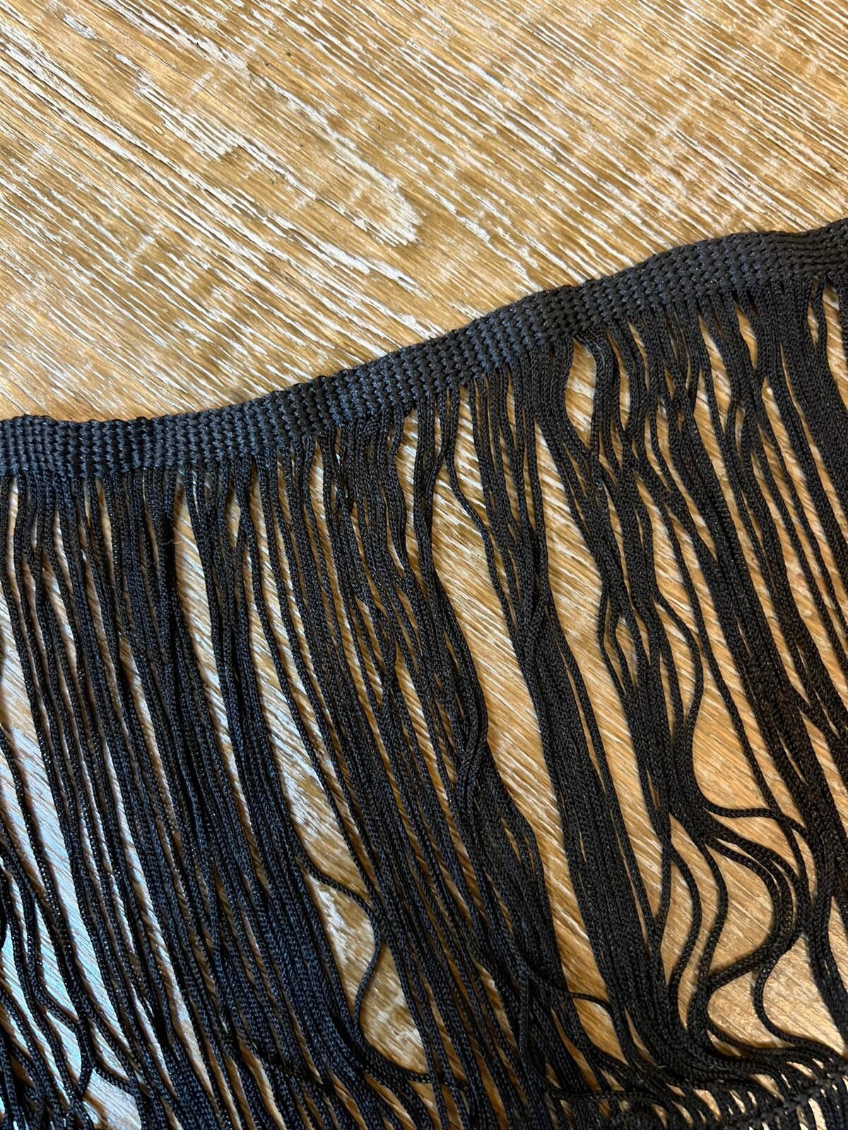 12” Drop Fringe Trim, Black or White Tassel Trim