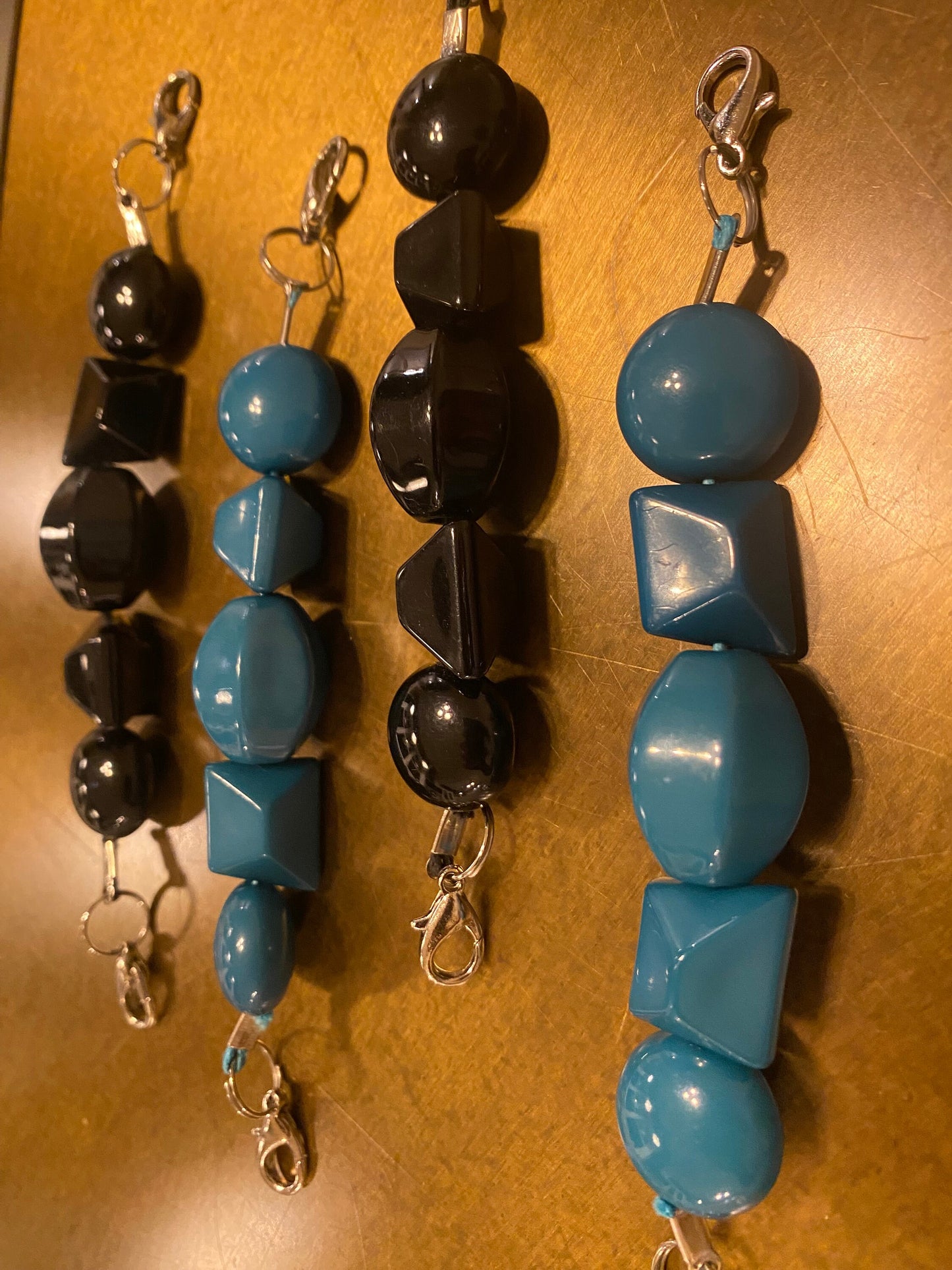 1pc Beaded Straps, Bead Buckles, Swimwear Buckles, Teal, Black, 14cm, Removable Straps