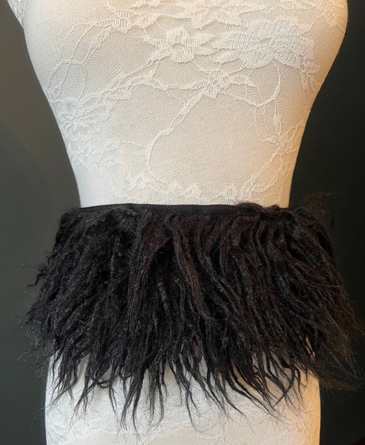 4” Wide Fake Fur Trimming, Sewing Mock Fur Trim, Toys, Coats, Hoods, Quality Material, Sewing & Crafts, Black, Ivory