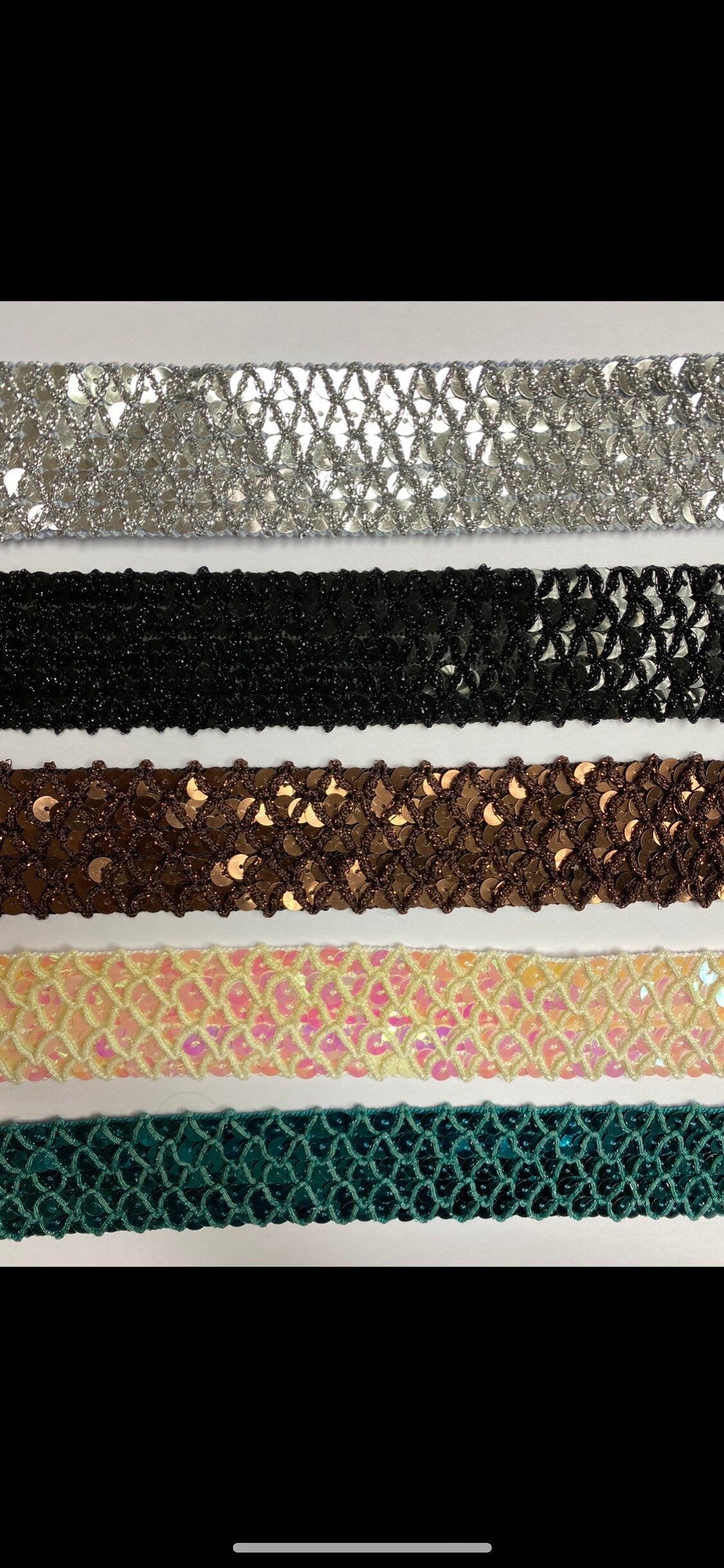 4cm Rigid Sequins & Lurex Trim