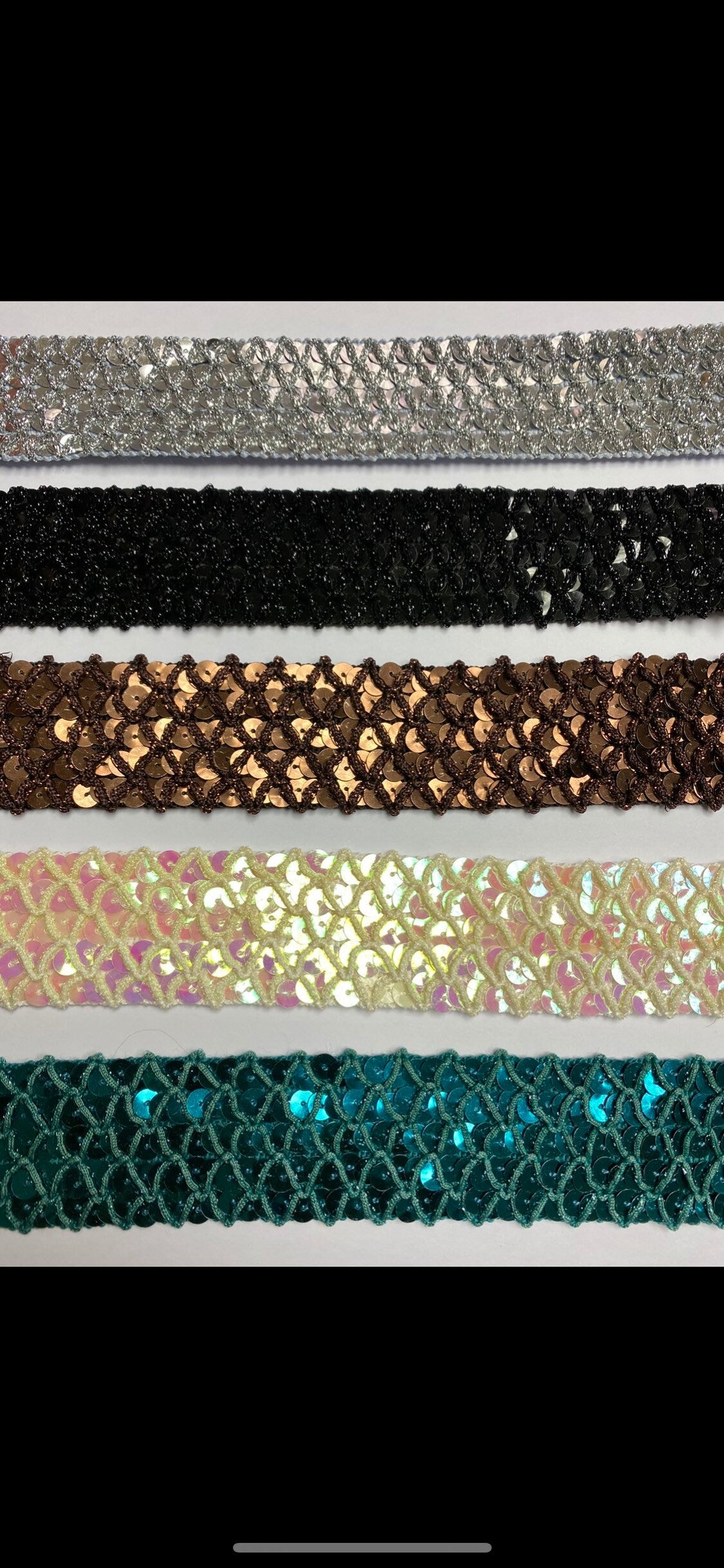 4cm Rigid Sequins & Lurex Trim