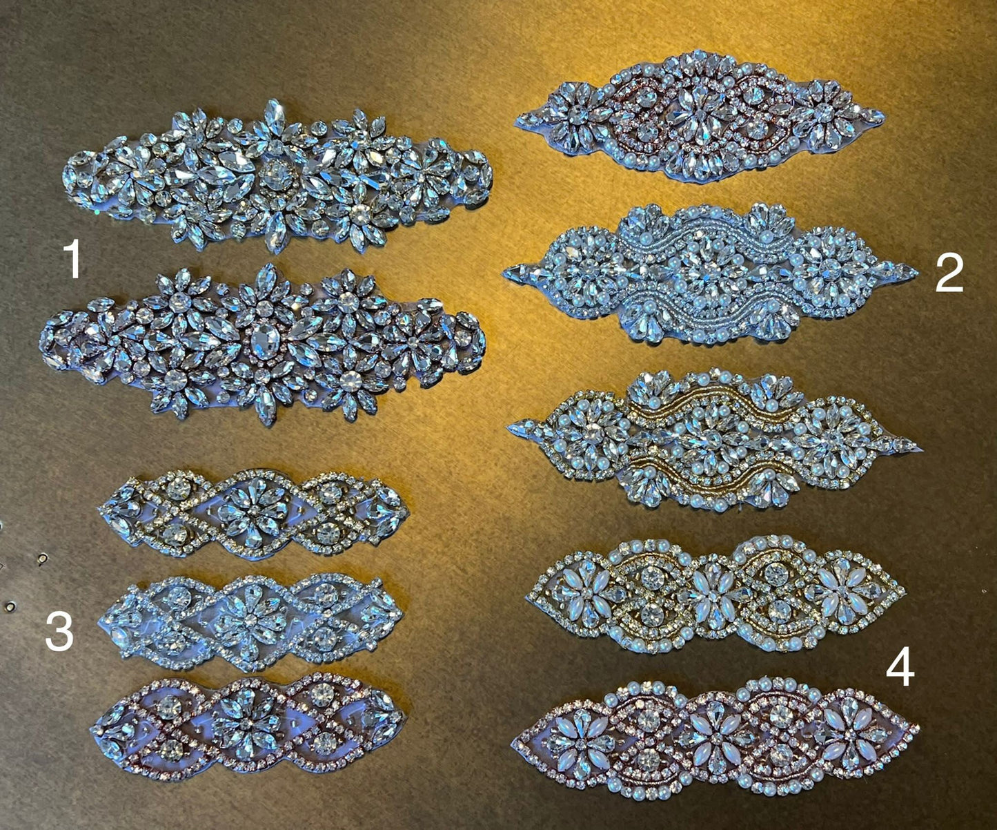 Rhinestone Trims, Heat Seal Jewel Trim, Bridal, Clothing, Silver, Gold, Rose Gold