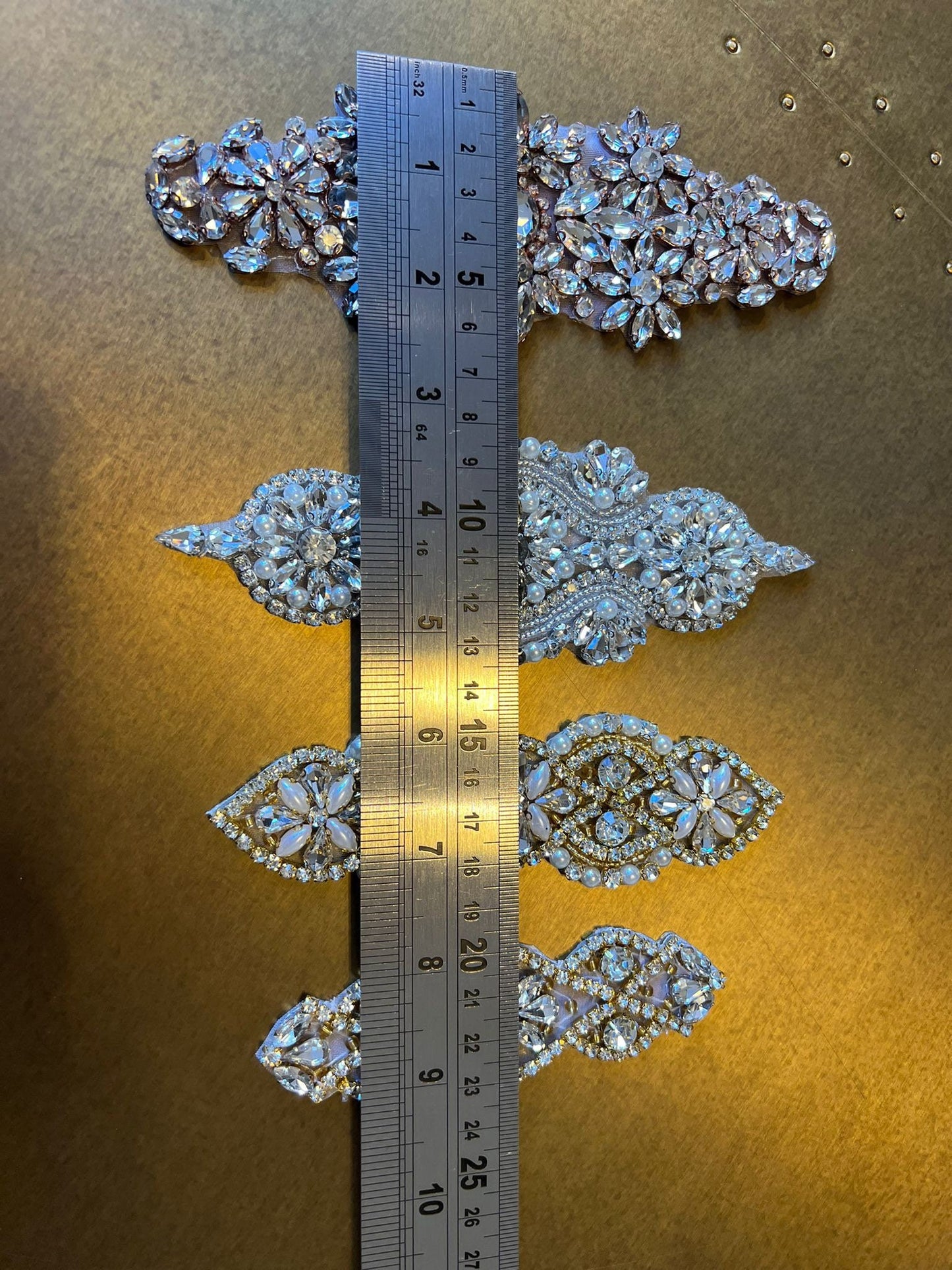 Rhinestone Trims, Heat Seal Jewel Trim, Bridal, Clothing, Silver, Gold, Rose Gold