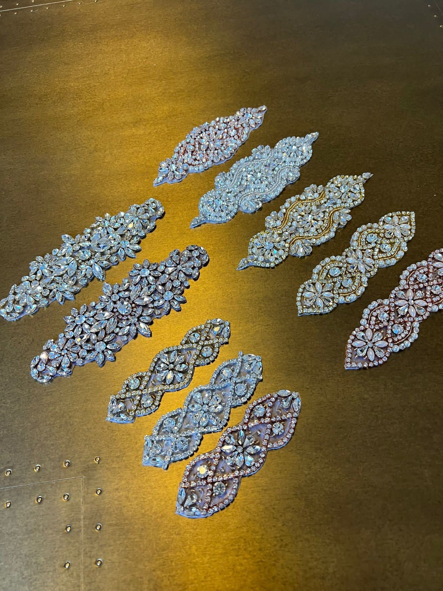 Rhinestone Trims, Heat Seal Jewel Trim, Bridal, Clothing, Silver, Gold, Rose Gold