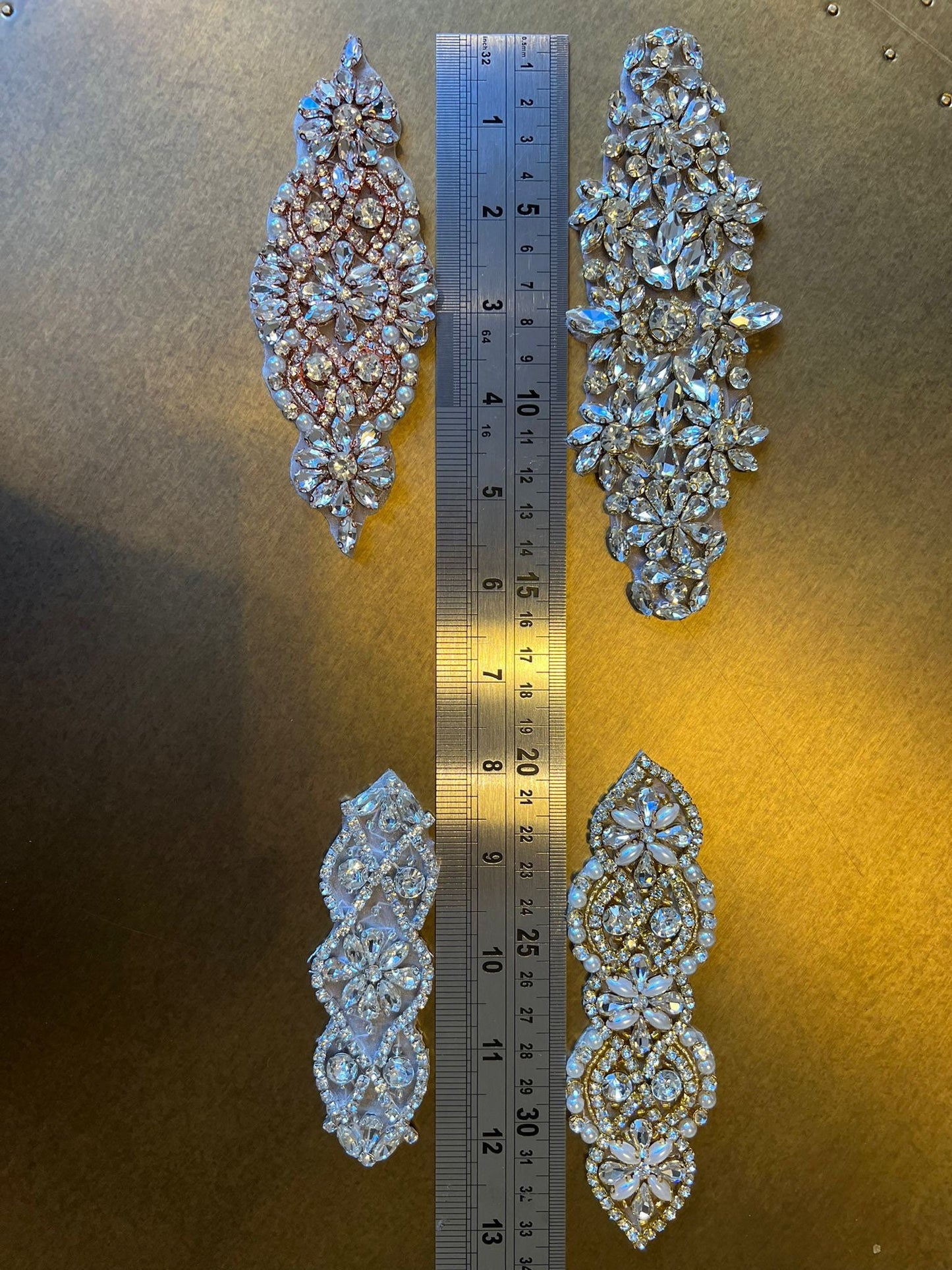 Rhinestone Trims, Heat Seal Jewel Trim, Bridal, Clothing, Silver, Gold, Rose Gold