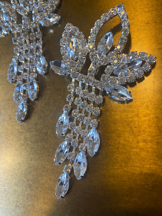 Rhinestone Diamanté Silver Brooch