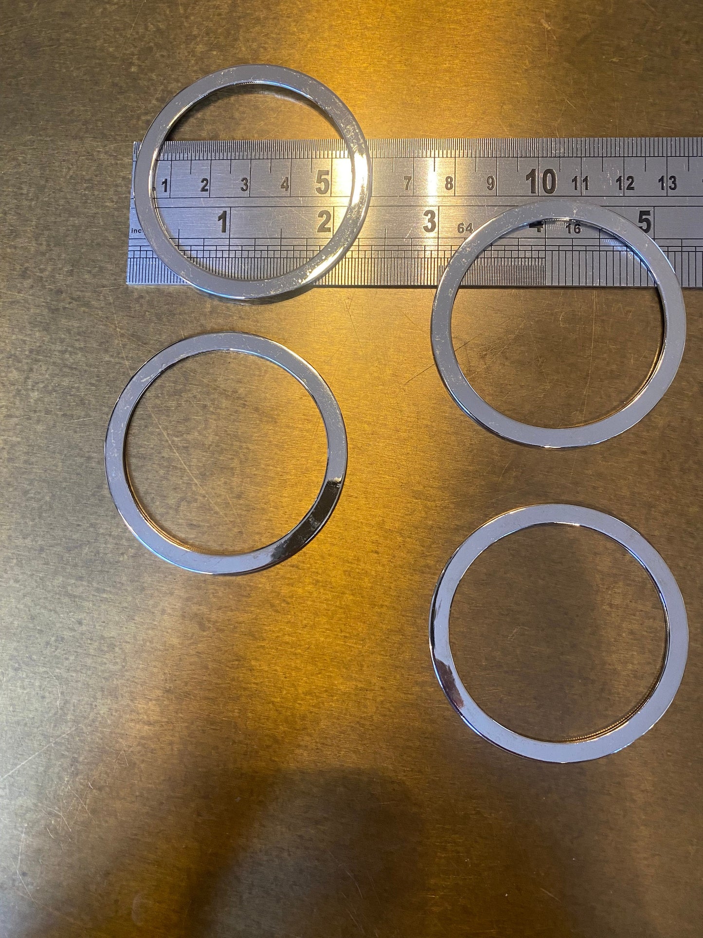 Shiny Silver Alloy Metal Rings, 6cm, Ring Buckle