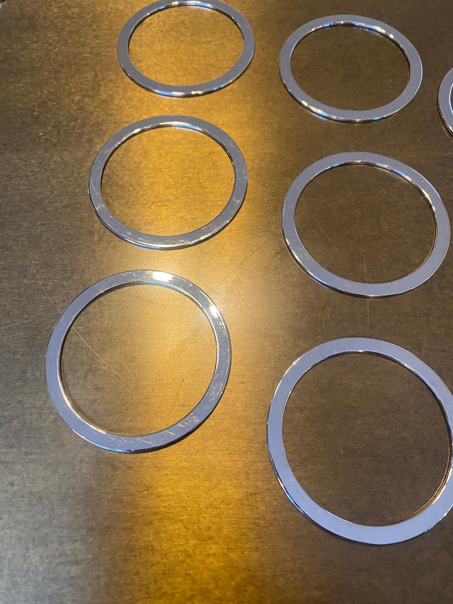 Shiny Silver Alloy Metal Rings, 6cm, Ring Buckle
