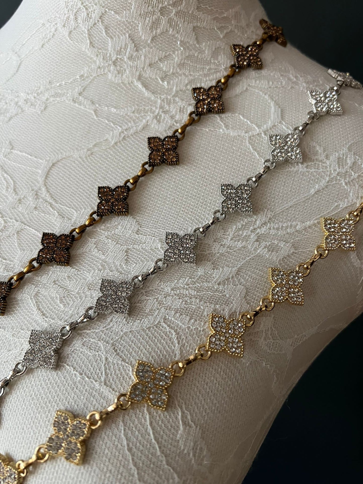 Rhinestone Trimming, Diamanté Chain Trim, Bridal, Clothing, Crafts