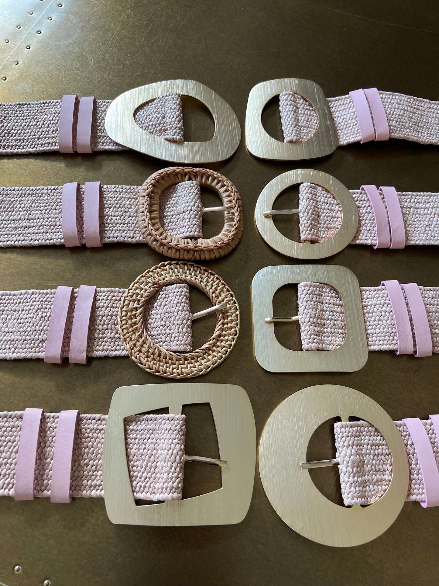 Nude Pink Raffia Boho Belt, Elasticated Vintage Style, 15 Colours