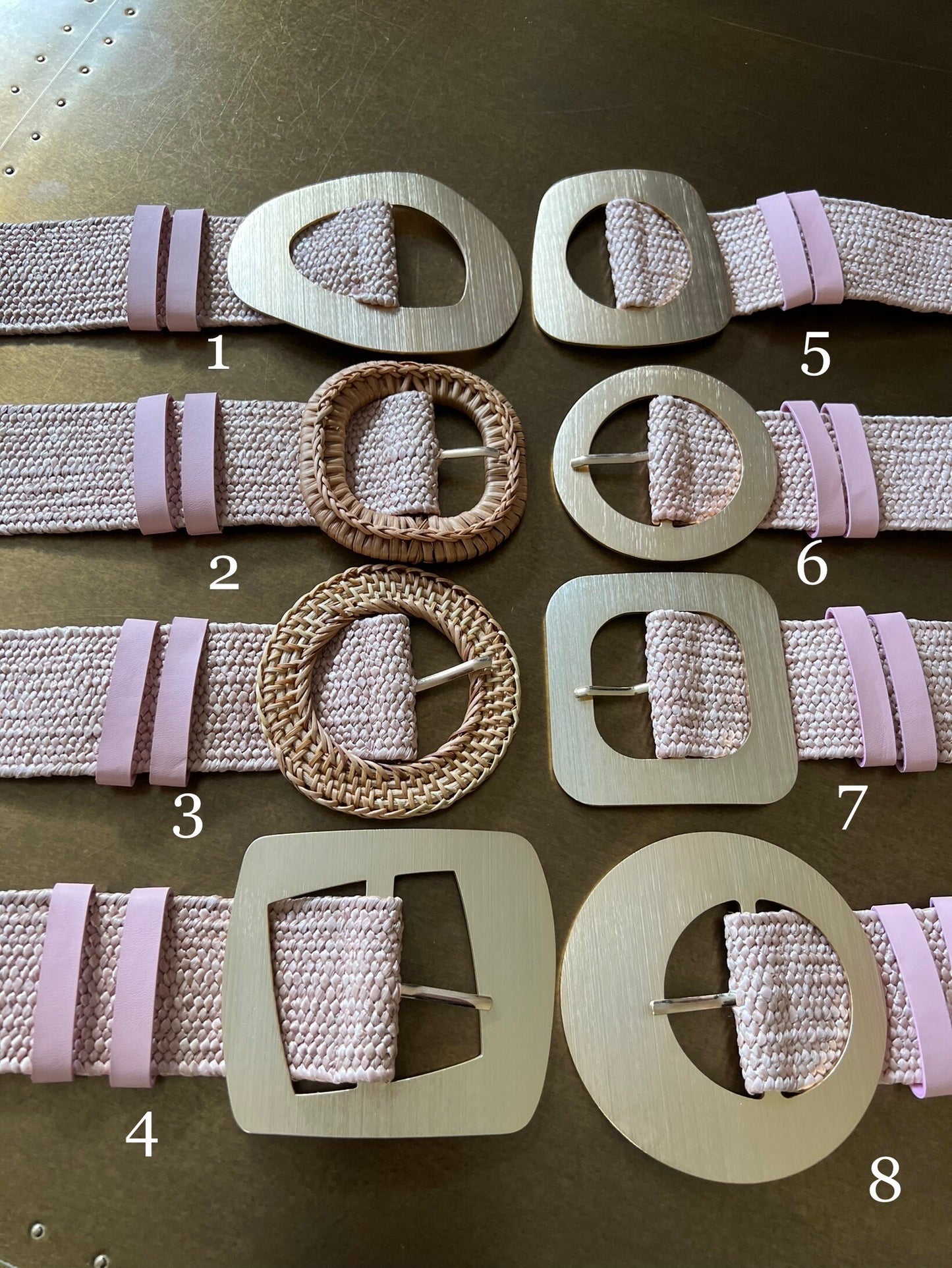Nude Pink Boho Raffia Elasticated Belts, Fashionable Vintage Belts, Natural Raffia Belts, UK 6-20 Eco Friendly Belts 8 Buckles 15 Colours