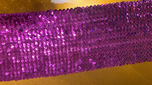 5.5” Wide Stretch Sequin Band, 14cm Stretch Sequins Flat Round Shape/Perfect for Bandeaus Making & Costume Making, 10 colours,Elastic Sequin